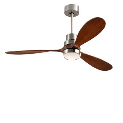Bộ đèn quạt trần có thể điều chỉnh độ sáng động cơ DC 3 Lưỡi ván ép được chải Màu vàng